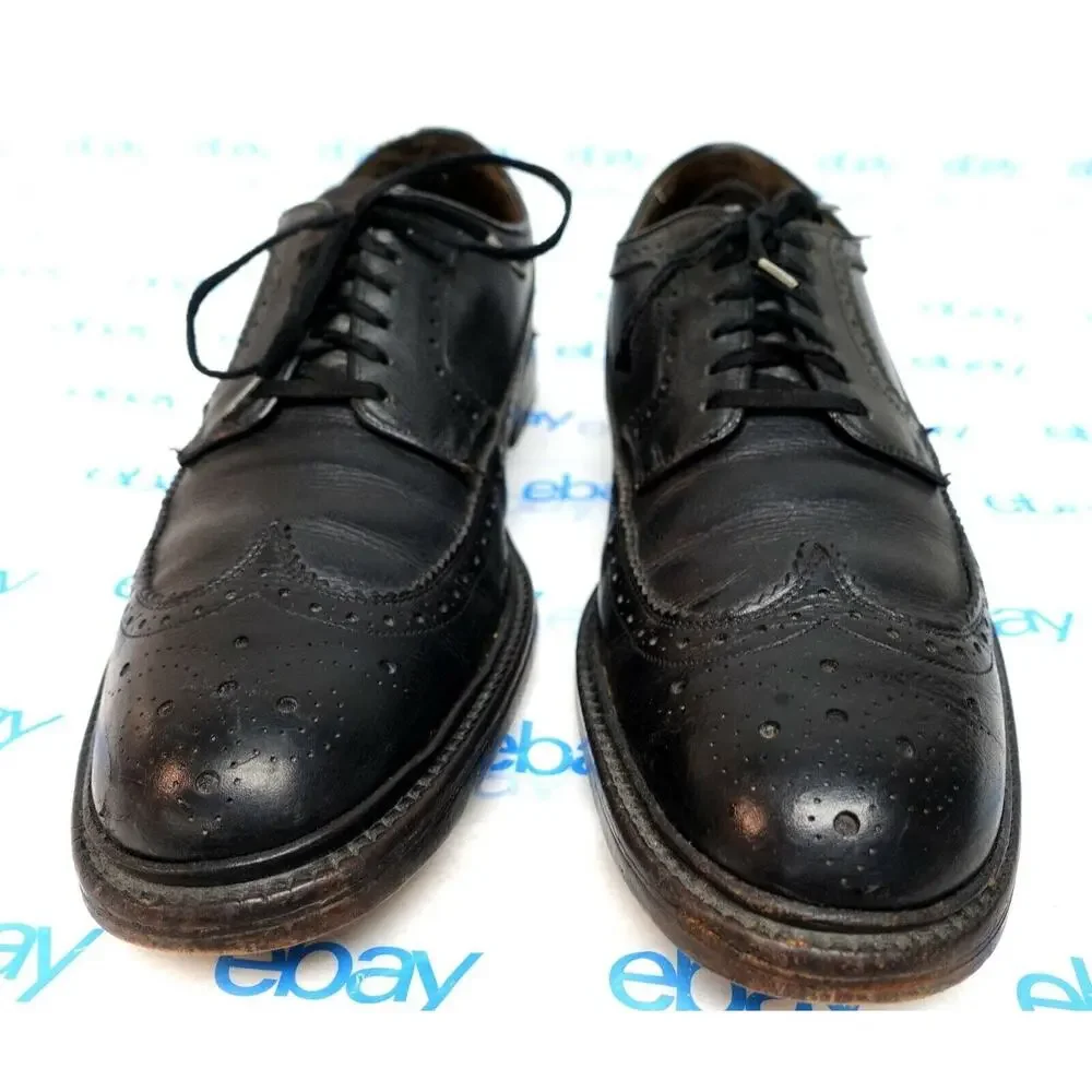 VTG The Hanover Shoe black men's 11 M wingtip dress shoes